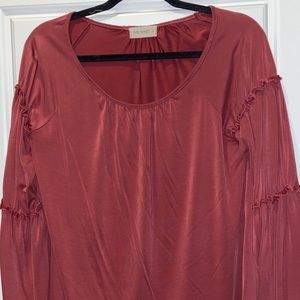 Dark Pink Long-Sleeve Blouse